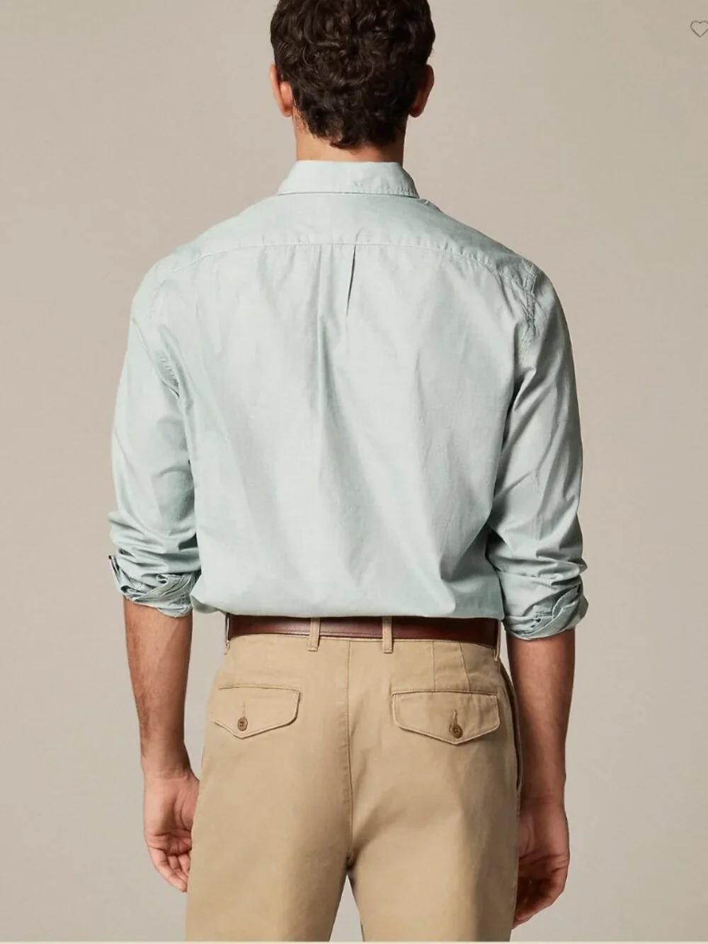 Mens J.Crew Secret Wash Shirt, Small, Classic Fit, Medium Green End-on-End, New